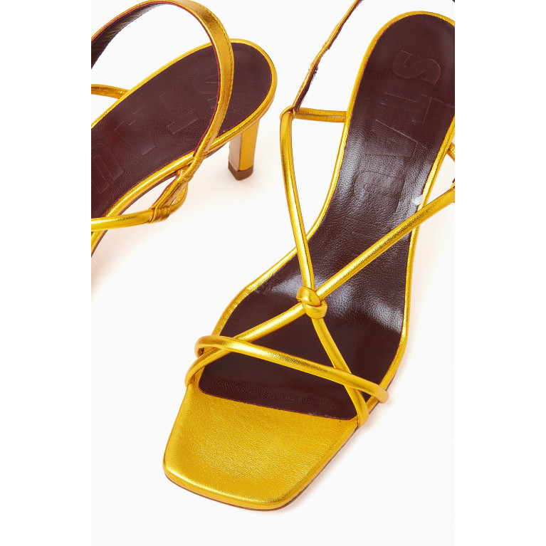 Staud - Nicolette Strappy 65 Heel Sandals in Metallic Leather