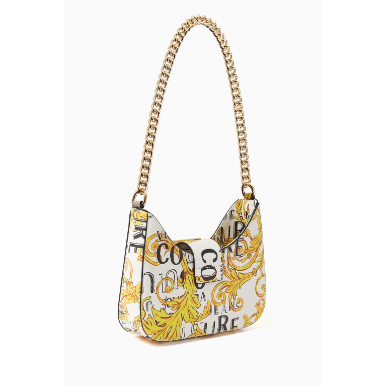 Versace Jeans Couture - Medium Buckle Chain Shoulder Bag in Faux Leather White