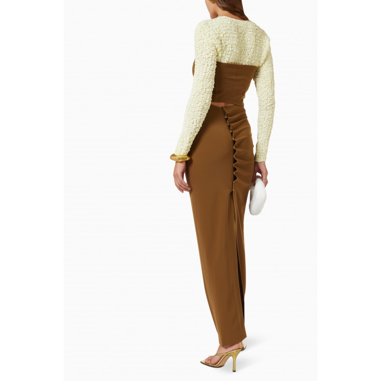Paris Georgia - Magda Maxi Skirt in Stretch-fabric Brown