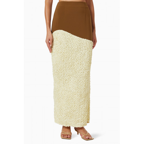 Paris Georgia - Popcorn Maxi Skirt in Textured Shirred Cotton