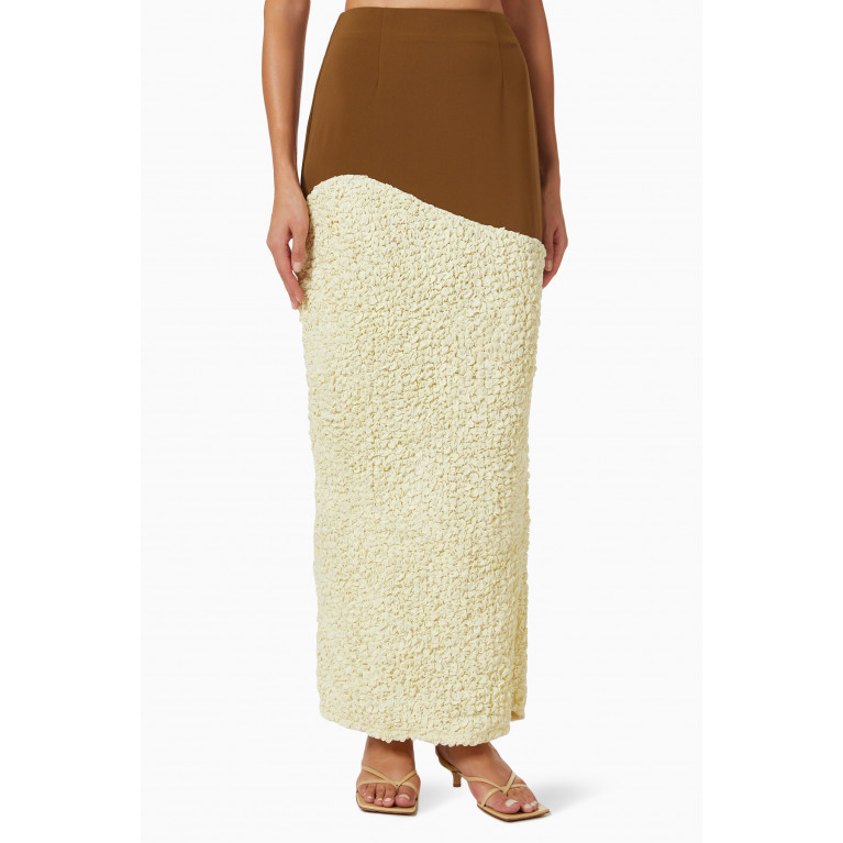 Paris Georgia - Popcorn Maxi Skirt in Textured Shirred Cotton