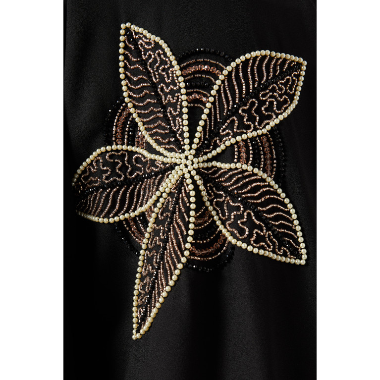 Barza - Floral-motif Embellished Abaya