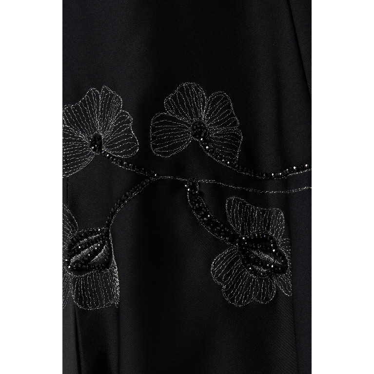 Barza - Floral-motif Embroidered Abaya