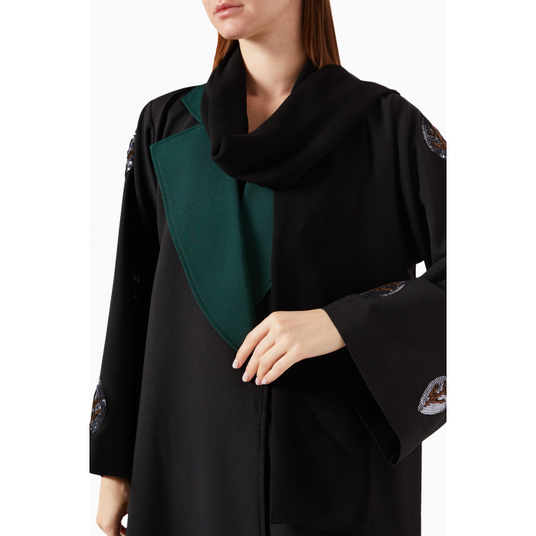 Barza - Colour-block Embellished Abaya