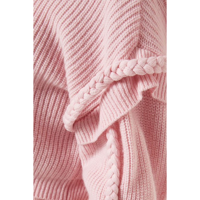 Izaak Azanei - Cable Ribbed Sweater in Faux-fur & Merino Wool-blend