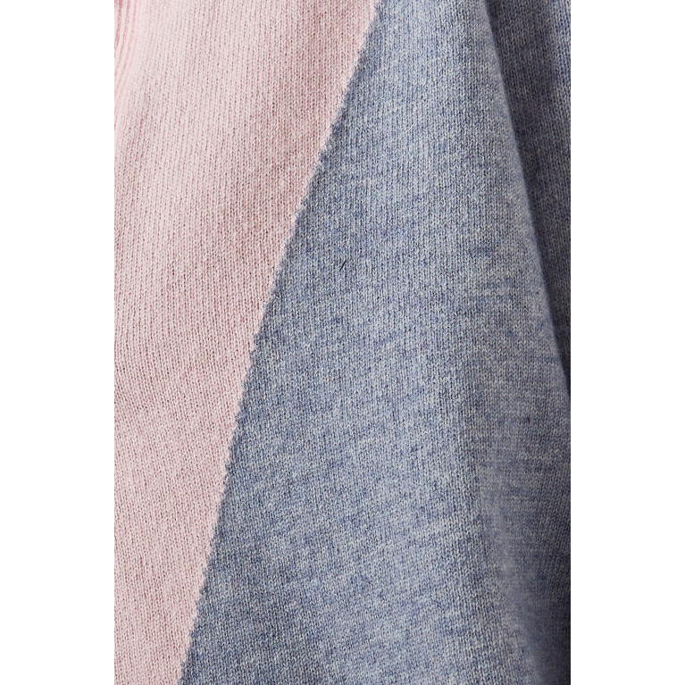 Izaak Azanei - Shearling-cuff Colour-block Sweater in Merino Wool-blend