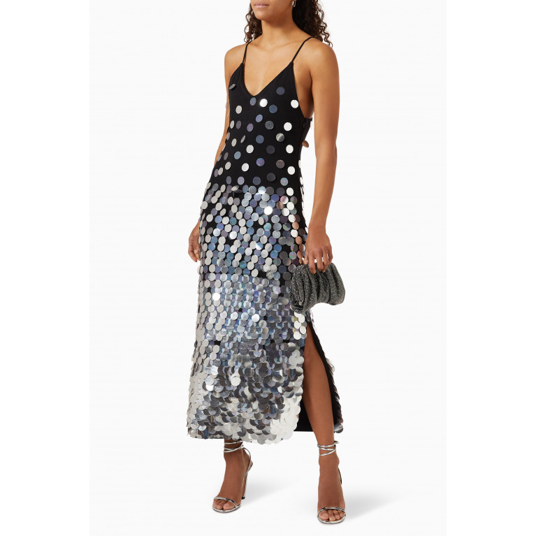 Izaak Azanei - Sequin-embellished Maxi Dress in Cotton-blend Knit