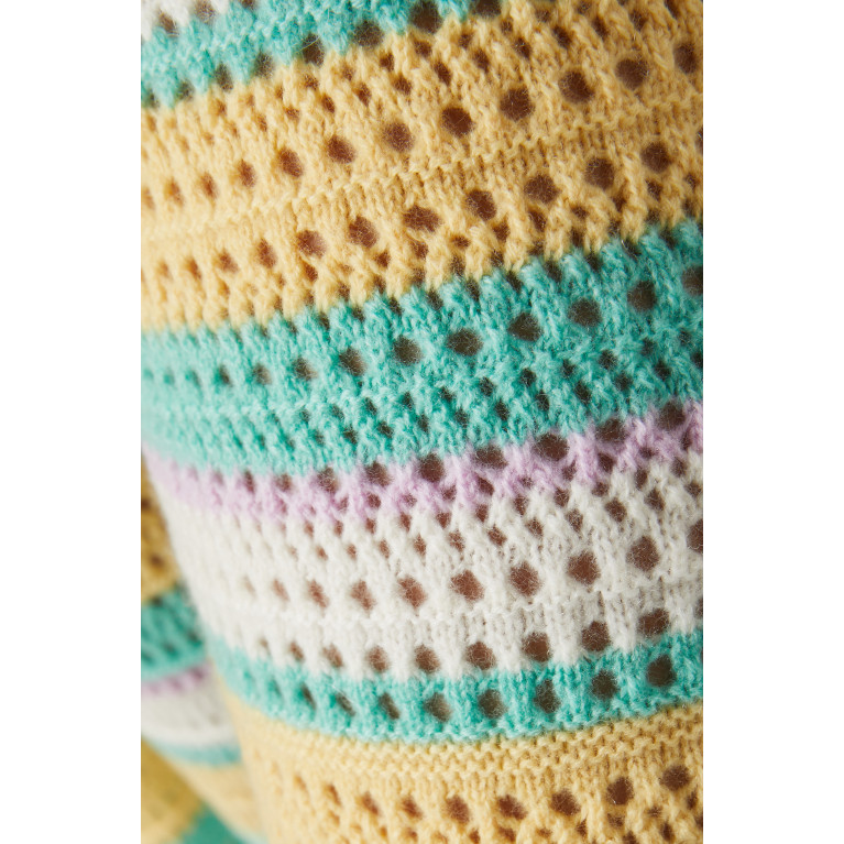 Izaak Azanei - Crochet Striped Pants in Cashmere-blend