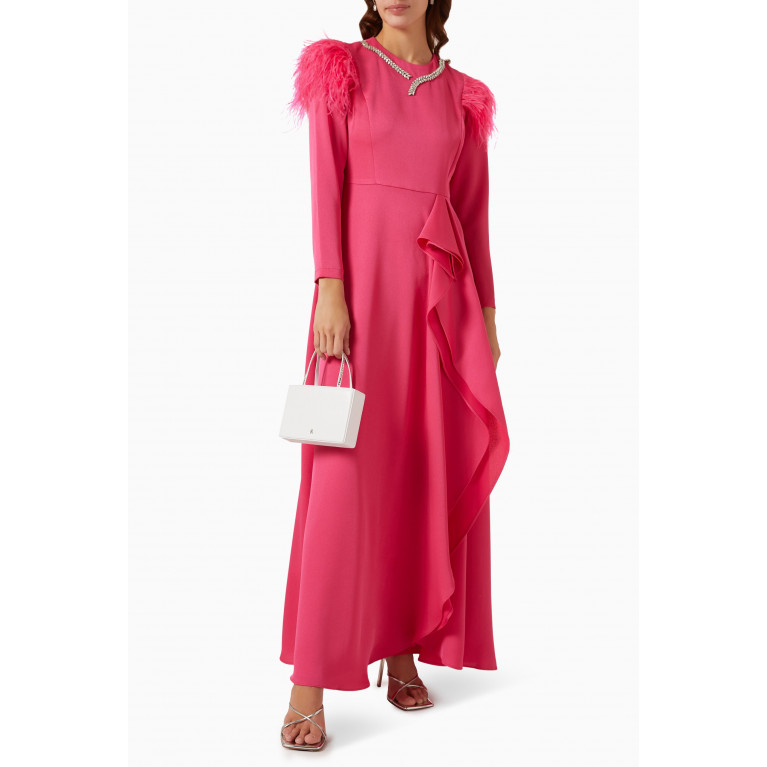 Senna - Rushita Draped Gown in Crepe Pink