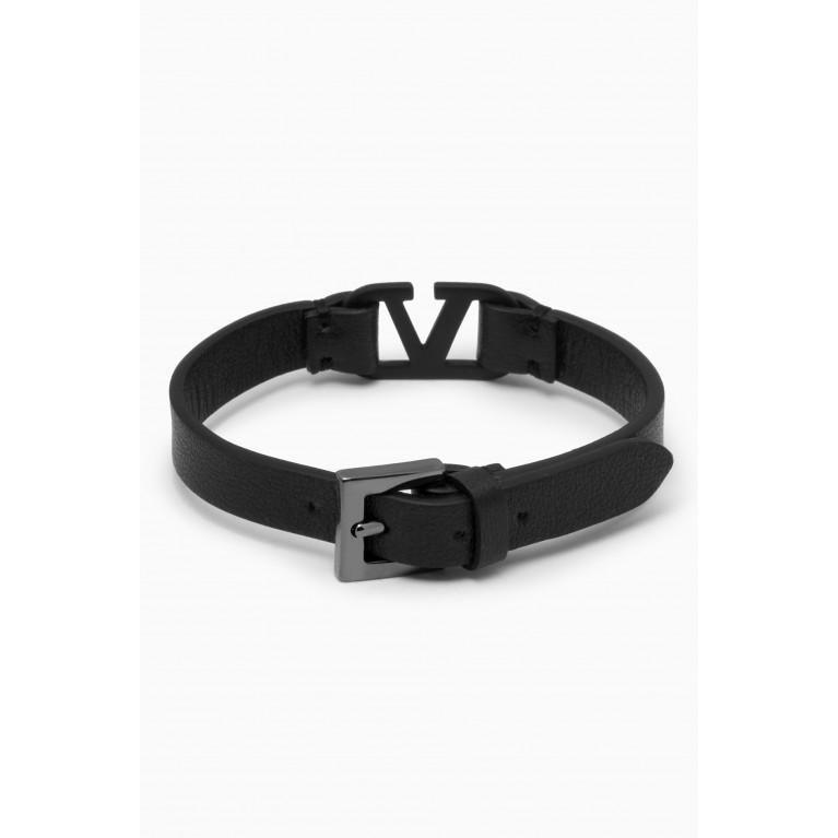 Valentino - VLogo Signature Bracelet in Calf Leather & Metal