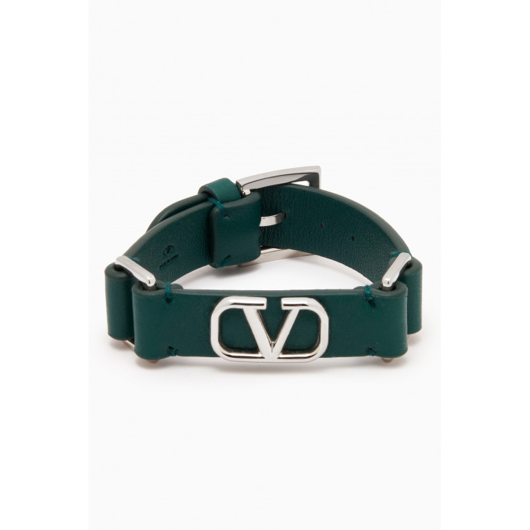 Valentino - Valentino Garavani VLOGO Signature Bracelet in Calf Leather Green