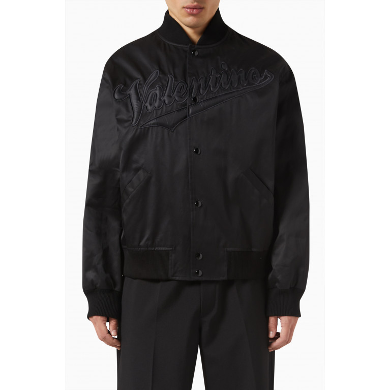 Valentino - Logo Bomber Jacket in Nylon Black
