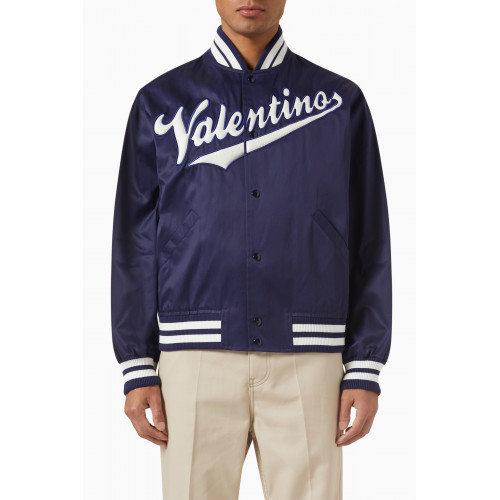 Valentino - Logo Bomber Jacket in Nylon Blue