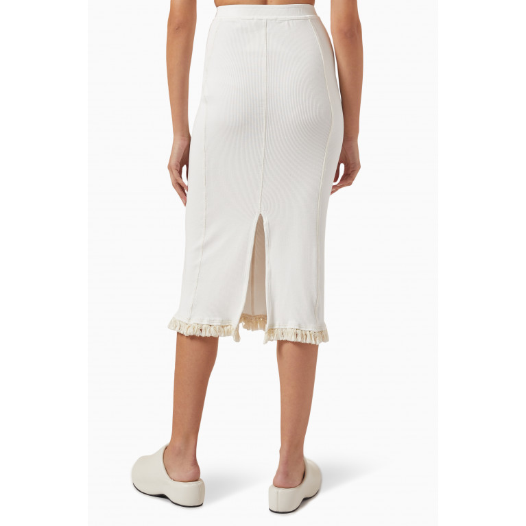 Acne Studios - Tassel Midi Skirt in Ribbed-cotton