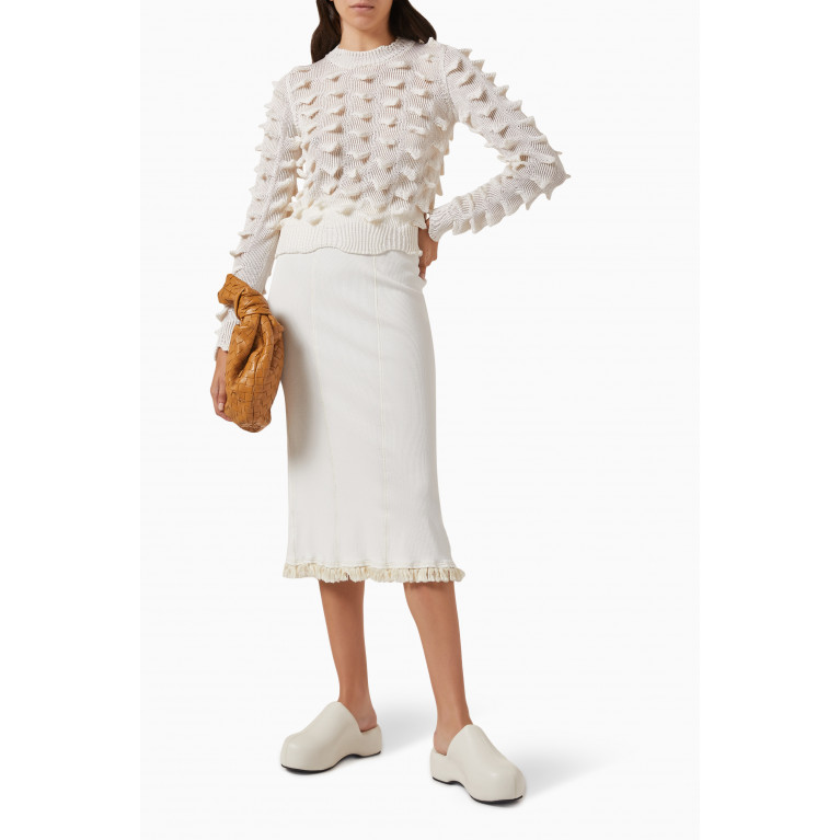 Acne Studios - Tassel Midi Skirt in Ribbed-cotton