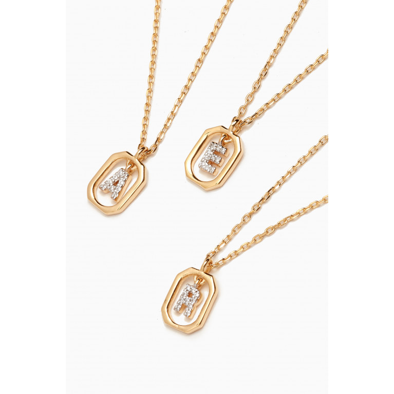 PDPAOLA - Mini Letter Necklace in Gold-plated Sterling Silver