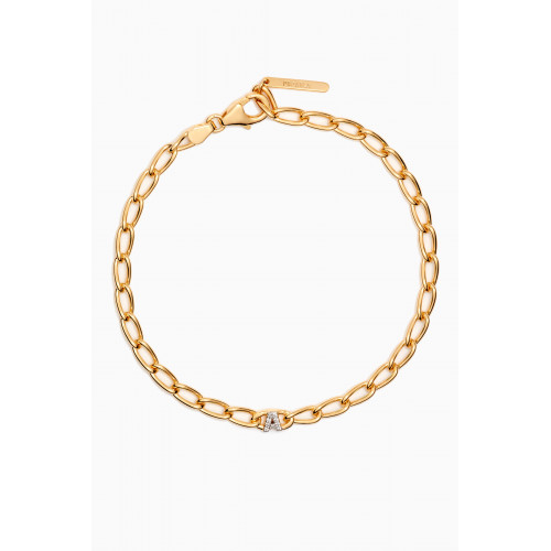 PDPAOLA - Mini Letter Chain Bracelet in Gold-plated Sterling Silver