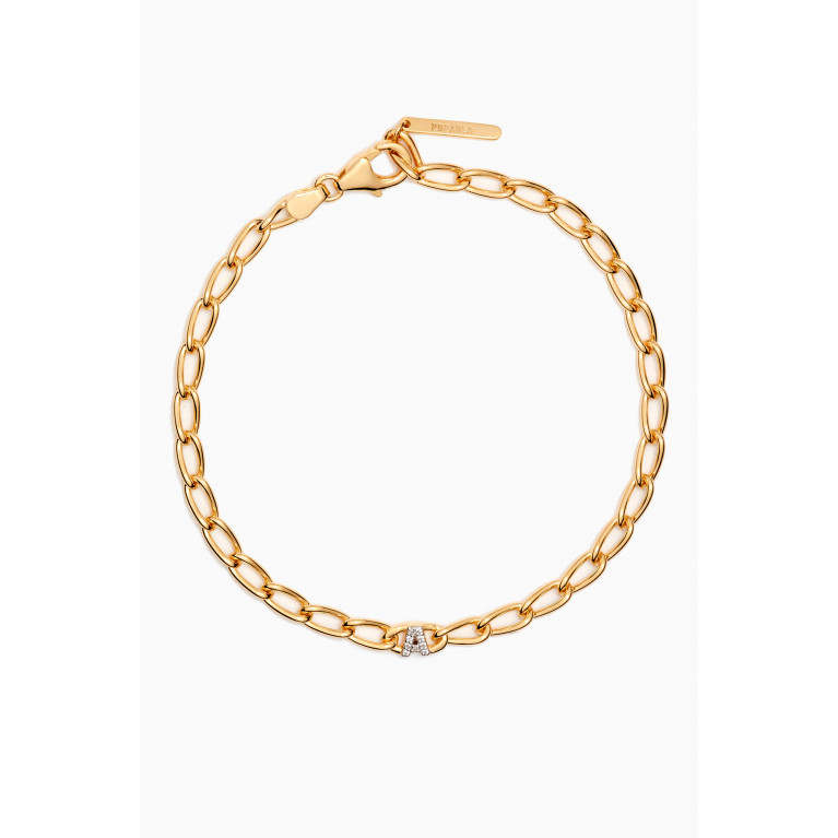 PDPAOLA - Mini Letter Chain Bracelet in Gold-plated Sterling Silver