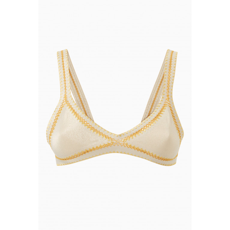 Benedetta Bruzziches - Dore Tri Star Reversible Bikini Top in Lycra