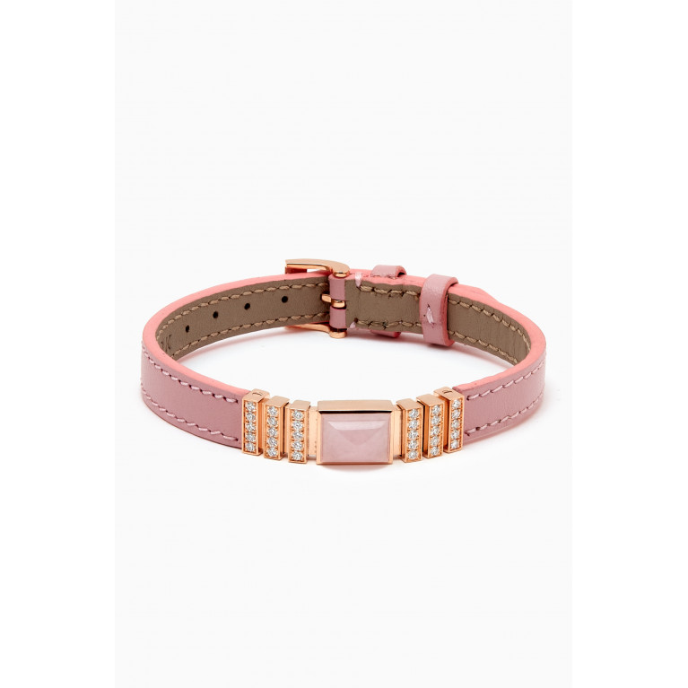 Marli - UNII Strap Bracelet in 18kt Rose Gold & Leather