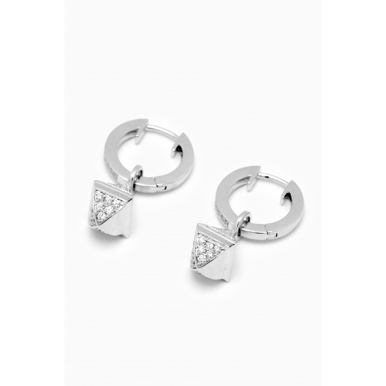 Marli - Cleo Midi Rev Diamond Drop Earrings in 18kt White Gold