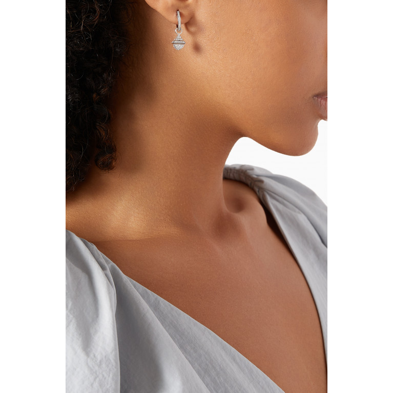 Marli - Cleo Midi Rev Diamond Drop Earrings in 18kt White Gold