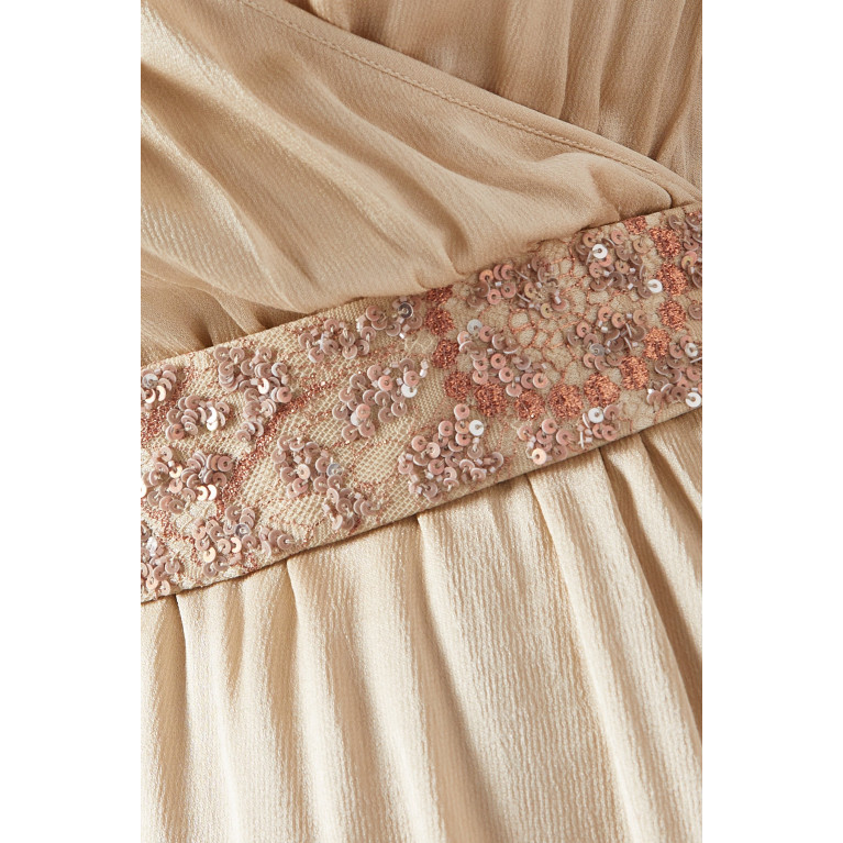 Amal Al Raisi - Embroidered Wrap Midi Dress in Viscose