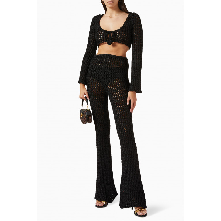 Moschino - Flared Crochet-knit Pants in Cotton