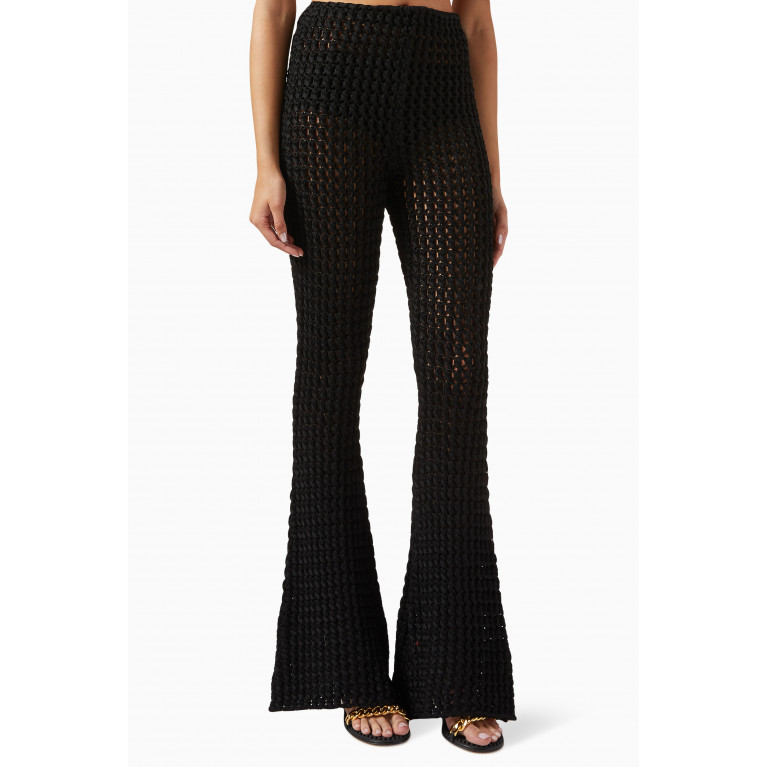 Moschino - Flared Crochet-knit Pants in Cotton