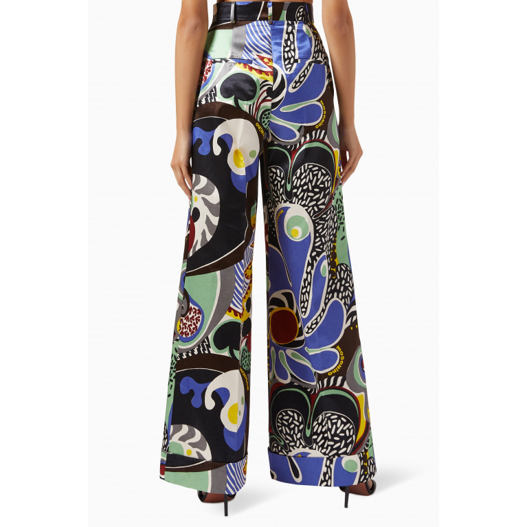 Moschino - Psychedelic-print Wide-leg Pants in Cotton-blend