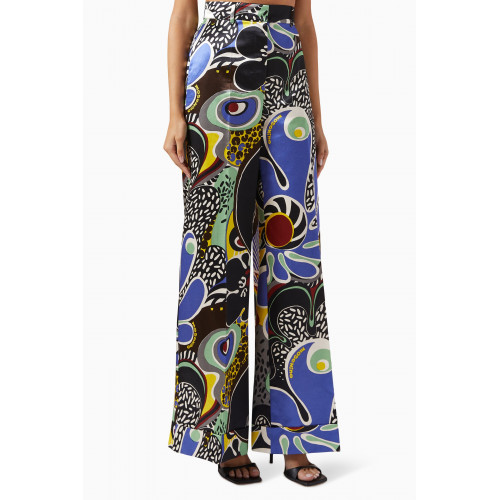 Moschino - Psychedelic-print Wide-leg Pants in Cotton-blend
