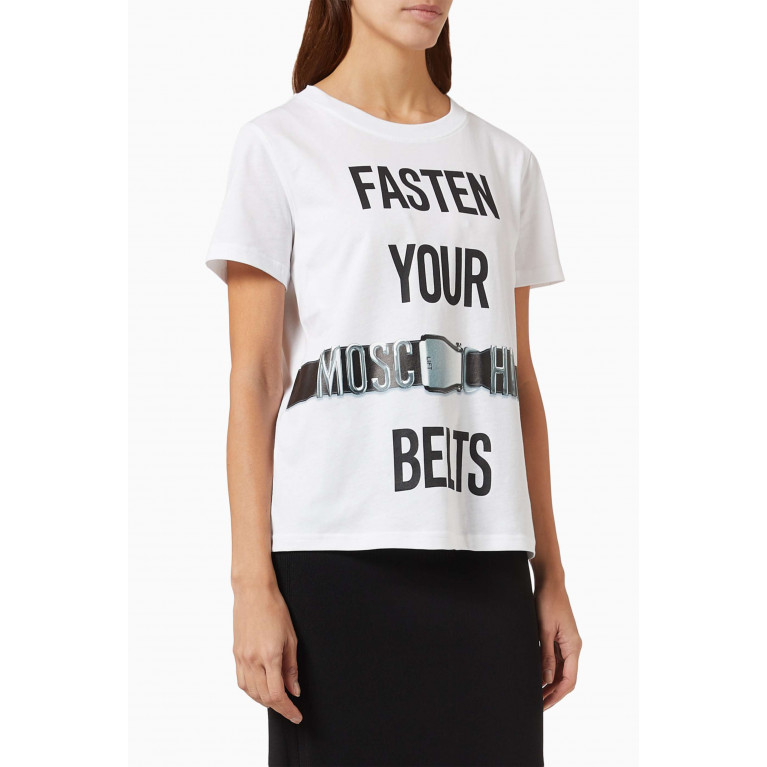Moschino - Fasten Your Belts T-shirt in Organic Cotton-jersey