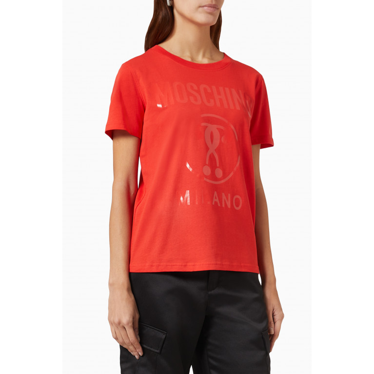 Moschino - Logo-print T-shirt in Cotton-jersey Red