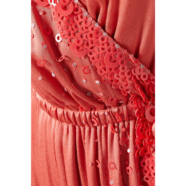 Amal Al Raisi - Balloon-sleeve Wrap Maxi Dress in Viscose