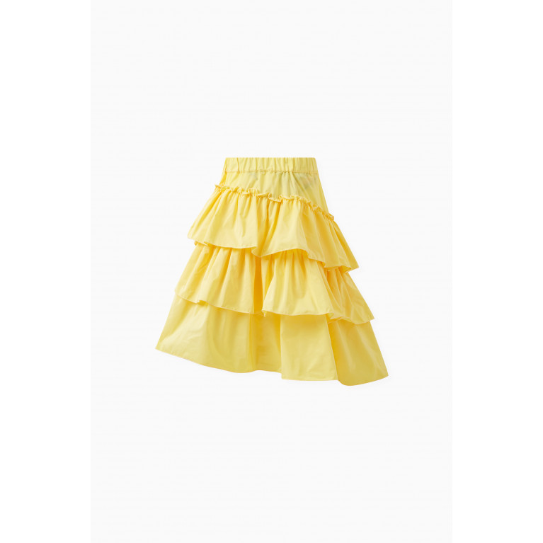 MSGM - Logo-embroidered Tiered Skirt in Polyester