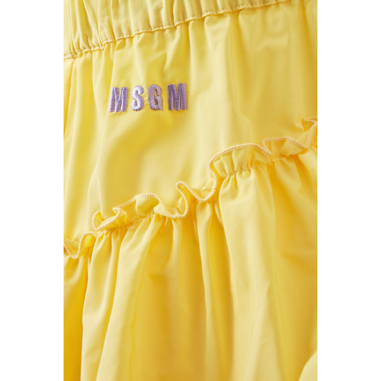 MSGM - Logo-embroidered Tiered Skirt in Polyester