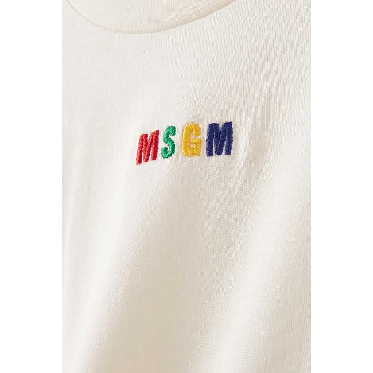 MSGM - Logo Detail T-shirt in Cotton Neutral