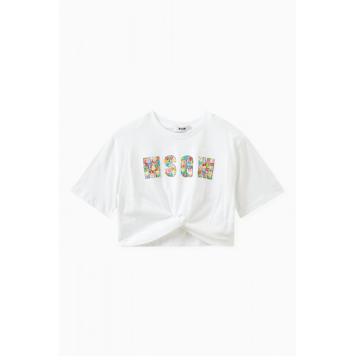 MSGM - Beaded Logo T-shirt in Cotton