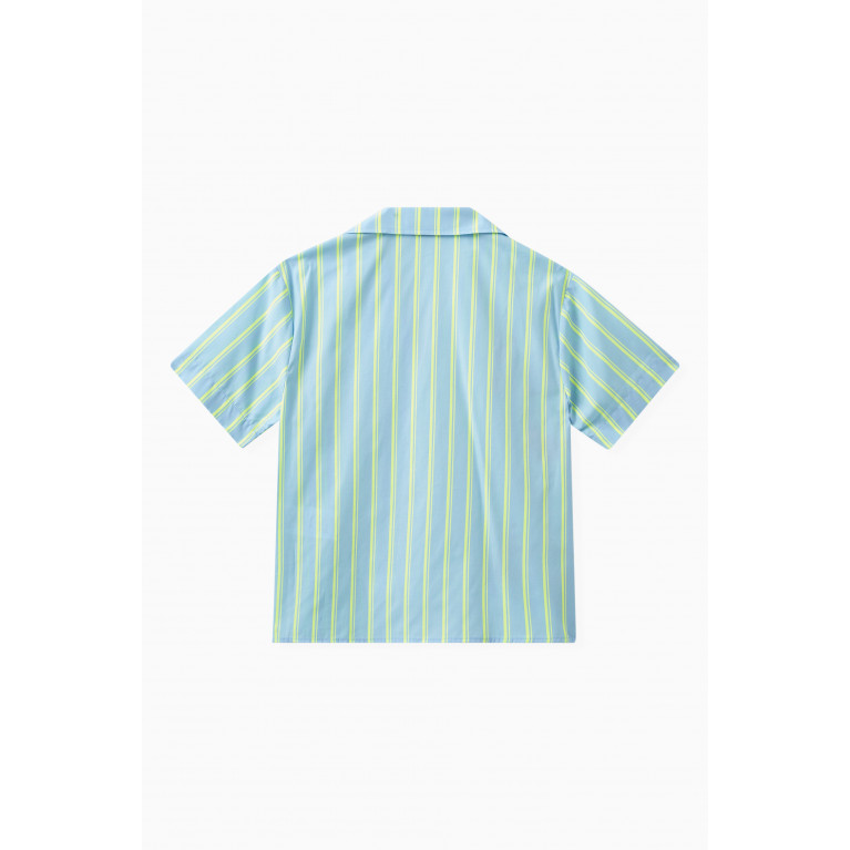 MSGM - Striped Graphic-print Shirt in Cotton