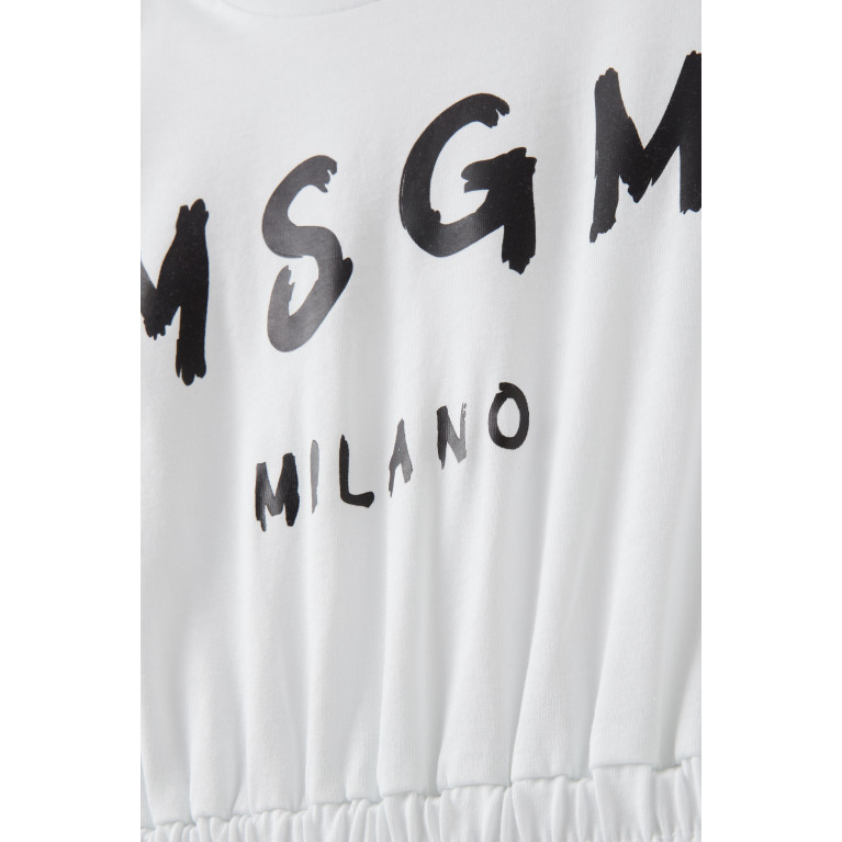 MSGM - Logo T-shirt Dress in Cotton White