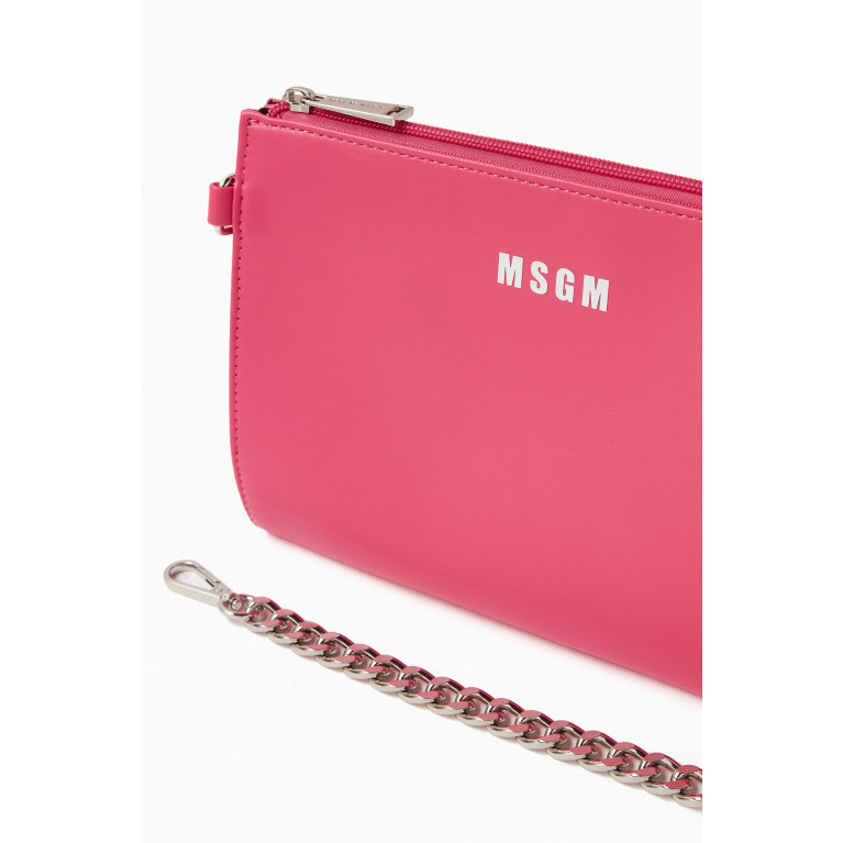 MSGM - Logo Chain-strap Shoulder Bag in Polyurethane