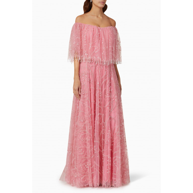 Vione - Emily Jewel-embellished Gown Pink