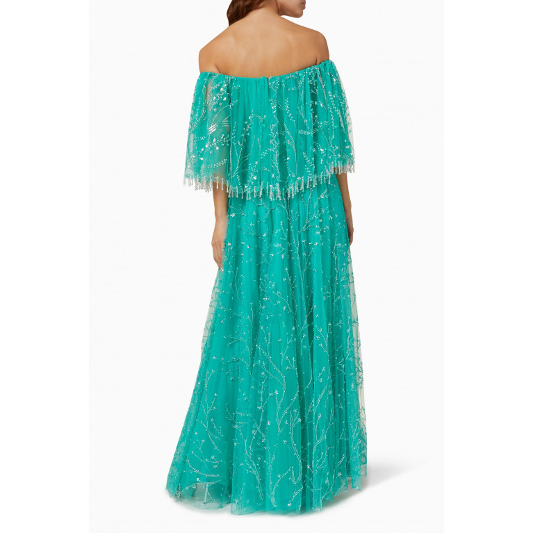 Vione - Emily Jewel-embellished Gown Blue