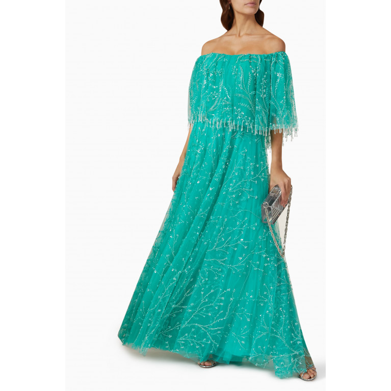 Vione - Emily Jewel-embellished Gown Blue