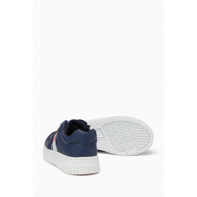 Tommy Hilfiger - Logo Flag Lace-up Sneakers in Faux Leather