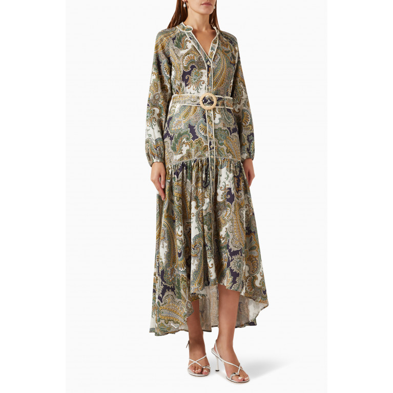 Veronica Beard - Kadar Paisley-print Midi Dress in Linen