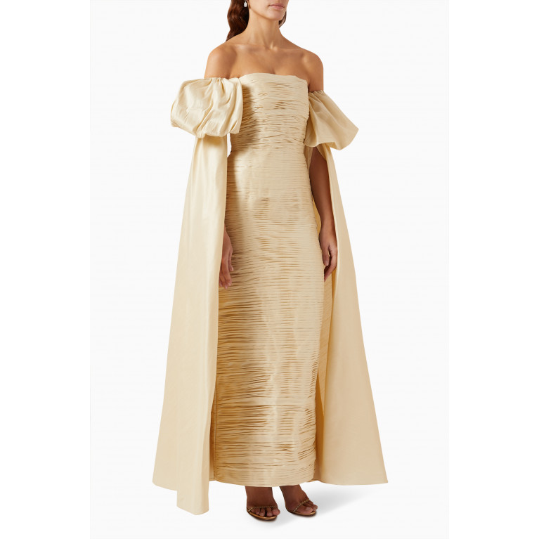 HQ by Homa Q - Hand-draped Off-shoulder Gown