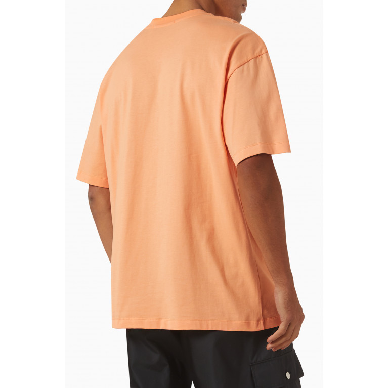 MSGM - Logo T-shirt in Cotton Jersey Orange