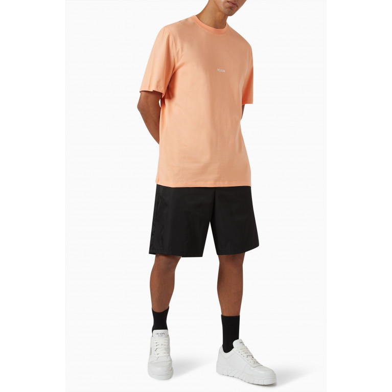 MSGM - Logo T-shirt in Cotton Orange
