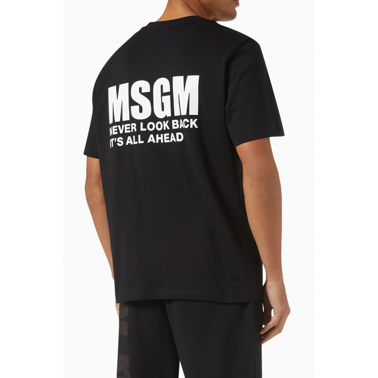 MSGM - Logo T-shirt in Cotton Jersey Black